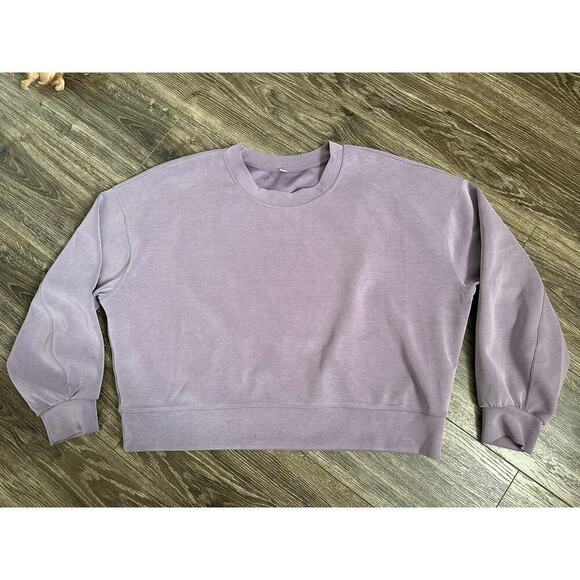 Lululemon Perfectly Oversized Cropped Crew Softstreme Size 12 Velvet Dust - Picture 1 of 5